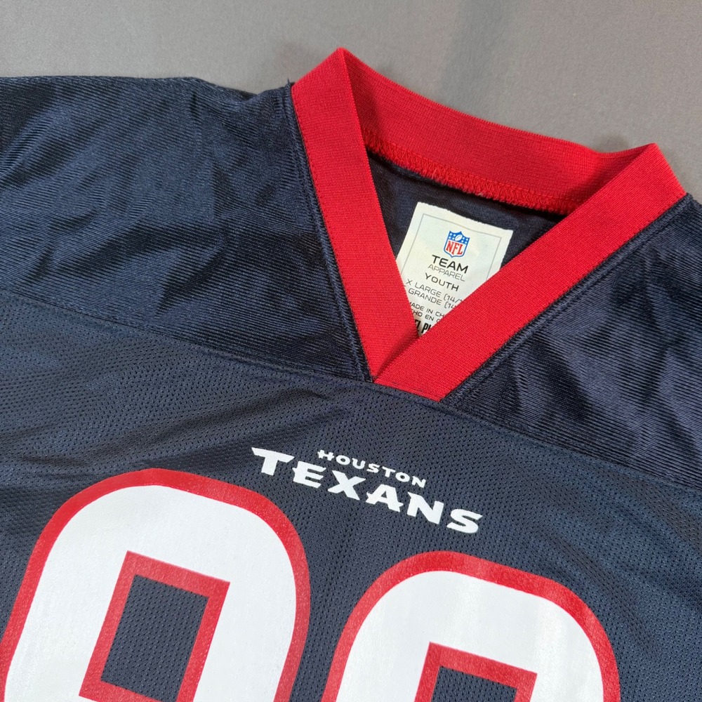 NFL Team Apparel Houston Texans JJ Watt 99 Jersey Youth XL 14-16 Navy Blue Mesh
